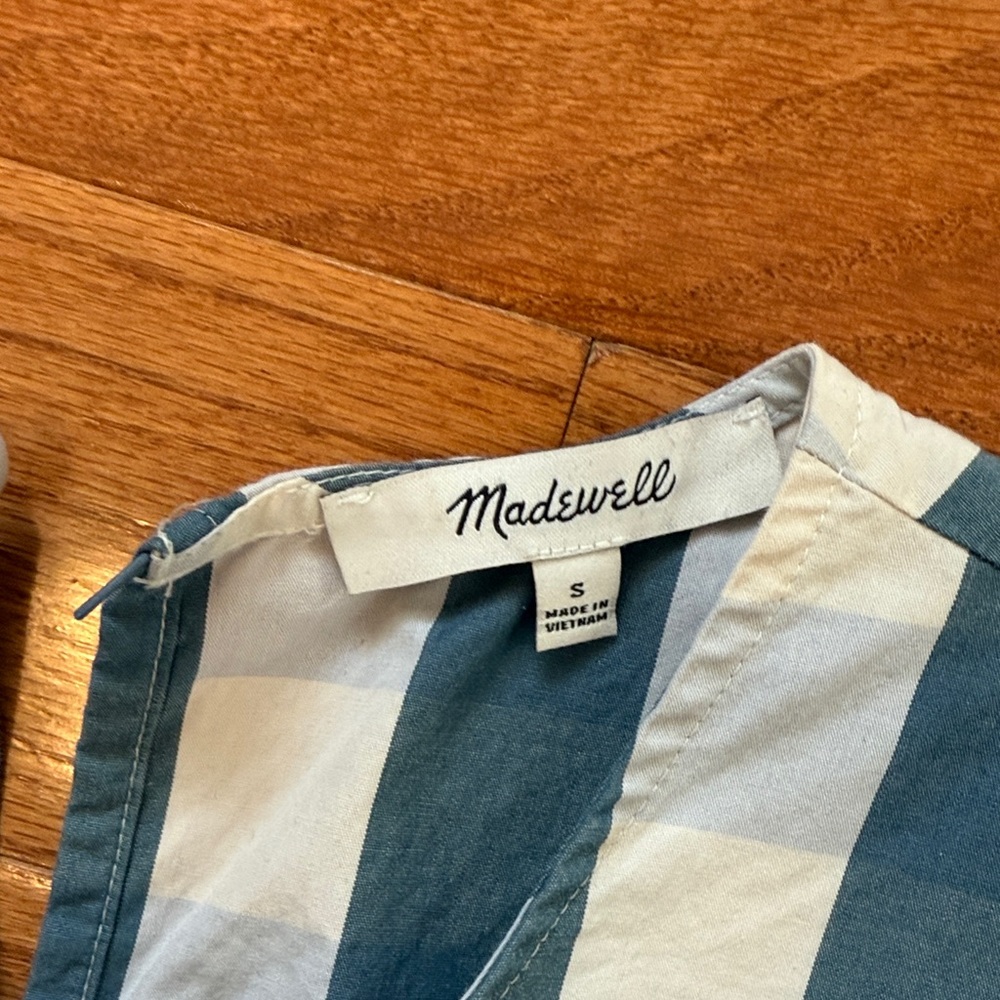 Madewell Blue and White Striped Midi Dress - Picture 2 of 3